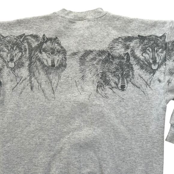 Vintage Wolf All over Print Graphic Las Vegas Extinction is Forever Grunge Large - Picture 2 of 7